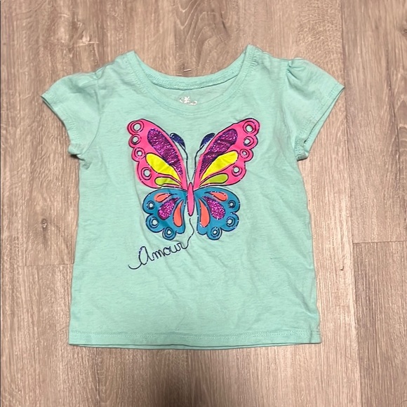 4/$30 Kids Aqua Butterfly T-Shirt - Picture 1 of 1